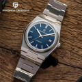 Чоловічий механічний годинник Pagani Design PD-1753 Silver-Blue з сапфіровим склом та механізмом SEIKO NH35