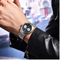 Чоловічий годинник Pagani Design PD-1775 Silver-Black з сапфіровим склом та механізмом Seiko VK64