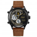 Чоловічий наручний годинник Patriot 017BKBR Тризуб золото Black-Brown зі стрілково-електронним циферблатом