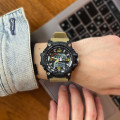 Чоловічий тактичний годинник Skmei 1283 Black-Khaki Wristband з подвійним циферблатом та підсвічуванням