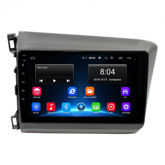 Штатная магнитола Lesko для Honda Civic IX 2011-2015 экран 9" 2/32Gb Wi-Fi GPS Base