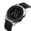 Чоловічий спортивний годинник Skmei 1502SI Black-Silver з електронним циферблатом та хронографом