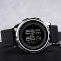 Чоловічий спортивний годинник Skmei 1502SI Black-Silver з електронним циферблатом та хронографом