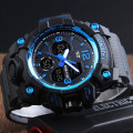 Чоловічий спортивний годинник Skmei 1155 Black Blue з комбінованим циферблатом та підсвічуванням