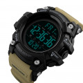 Чоловічий спортивний годинник Skmei 1384 Black-Khaki Wrisband тактичний з підсвічуванням