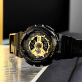 Чоловічий годинник Skmei 1834 Black-Gold — спортивна модель зі стрілково-електронним циферблатом та підсвічуванням