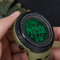 Чоловічий тактичний годинник Skmei 1251AG Military Зелений з електронним циферблатом та підсвіткою