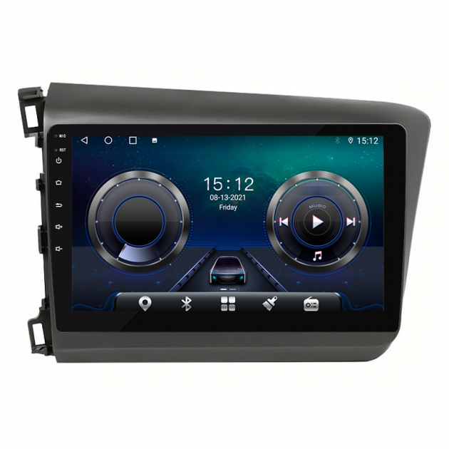 Штатная магнитола Lesko для Honda Civic IX 2011-2015 экран 9" 4/64Gb 4G Wi-Fi GPS Top
