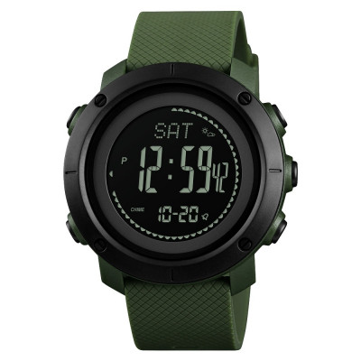Чоловічий тактичний годинник Skmei 1427AG Army Green з компасом та крокоміром