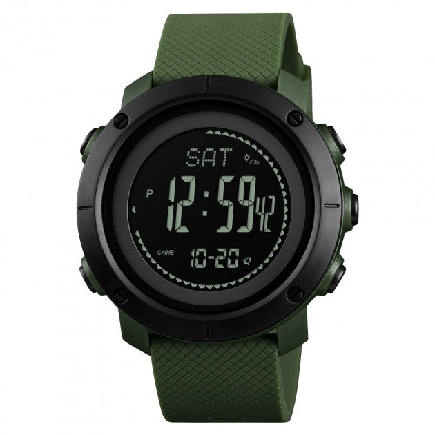 Чоловічий тактичний годинник Skmei 1427AG Army Green з компасом та крокоміром