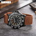 Чоловічий годинник Skmei 9281BN Brown з нейлоновим ремінцем та мінеральним склом