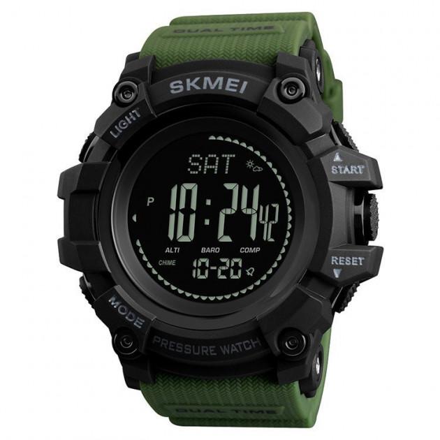 Чоловічий годинник Skmei 1358AG Army Green Smart Watch з компасом та крокоміром