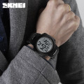 Чоловічий спортивний годинник Skmei 1068 All Black з підсвічуванням та водонепроникністю 5 ATM
