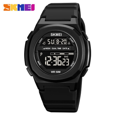Чоловічий спортивний годинник Skmei 1821BKBK All Black з підсвіткою та таймером