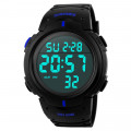 Чоловічий спортивний годинник Skmei 1068BU Black-Blue з підсвічуванням та захистом 5 ATM