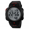 Чоловічий спортивний годинник Skmei 1068RD Black-Red з електронним циферблатом та підсвічуванням
