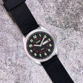 Чоловічий годинник Skmei 9112BK Silver-Black з нейлоновим ремінцем та календарем