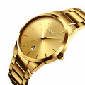 Чоловічий класичний годинник Skmei 9140GD Gold у золотистому кольорі з металевим браслетом