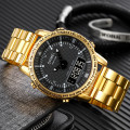 Чоловічий годинник Skmei 1898GDBK Gold-Black з комбінованим циферблатом та металевим браслетом