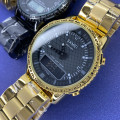 Чоловічий годинник Skmei 1898GDBK Gold-Black з комбінованим циферблатом та металевим браслетом