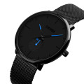 Чоловічий класичний годинник Skmei 9185BU Blue STOPPED з металевим браслетом