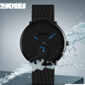 Чоловічий класичний годинник Skmei 9185BU Blue STOPPED з металевим браслетом