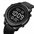 Чоловічий годинник Skmei 1864LBKBK Black-Black Leather з електронним циферблатом та мінеральним склом