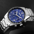 Чоловічий годинник Skmei 9096BU Blue з хронографом та металевим браслетом