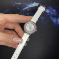 Жіночий класичний годинник Skmei 1855SIWT Silver-White зі шкіряним ремінцем та мінеральним склом