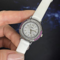 Жіночий класичний годинник Skmei 1855SIWT Silver-White зі шкіряним ремінцем та мінеральним склом