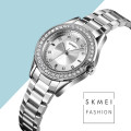 Жіночий класичний годинник Skmei 1534SI Silver зі сріблястим браслетом та мінеральним склом