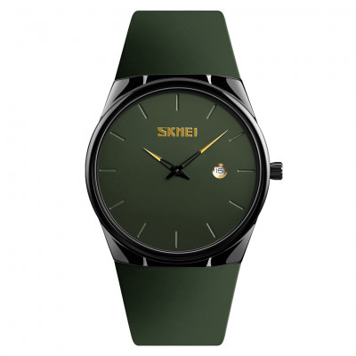 Наручний годинник Skmei 1509AG Army Green – класичний кварцовий годинник у зеленому кольорі