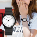 Жіночий годинник Skmei 1419BKWT Black White з білим циферблатом та чорним ремінцем