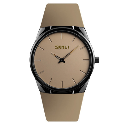 Наручний годинник Skmei 1601SAT Brown — Класична модель з мінеральним склом та шкіряним ремінцем