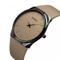 Наручний годинник Skmei 1601SAT Brown — Класична модель з мінеральним склом та шкіряним ремінцем