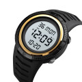 Чоловічий спортивний годинник Skmei 1632GDWT Gold-White з електронним циферблатом та підсвічуванням