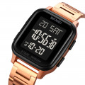 Електронний годинник Skmei 1859RG Rose Gold з металевим браслетом та захистом 5 ATM