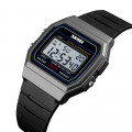 Жіночий спортивний годинник Skmei 1412TN Titanium Silver-Black з електронним циферблатом та підсвічуванням
