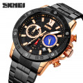 Чоловічий наручний годинник Skmei 9235RG Rose Gold з хронографом та металевим браслетом