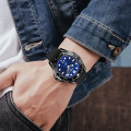 Чоловічий наручний годинник Skmei 9276PBKBU Black-Blue з синім циферблатом та каучуковим ремінцем