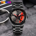 Чоловічий класичний годинник Skmei 1990B Black-Red з металевим браслетом та мінеральним склом