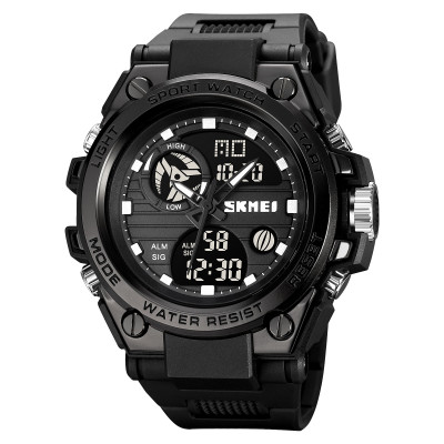 Чоловічий спортивний годинник Skmei 2031BK Black з комбінованим циферблатом та підсвічуванням