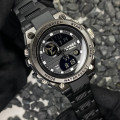 Чоловічий спортивний годинник Skmei 2031BK Black з комбінованим циферблатом та підсвічуванням