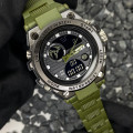 Чоловічий годинник Skmei 2031AG Army Green спортивний тактичний з комбінованим циферблатом