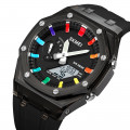 Спортивний годинник Skmei 2100BKWT Black-White з комбінованим циферблатом та підсвічуванням