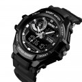 Чоловічий спортивний годинник Skmei 1357BK Black з комбінованим циферблатом та водозахистом 5 ATM