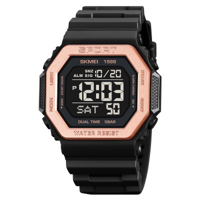Чоловічий спортивний годинник Skmei 1988RG Rose-Gold з електронним циферблатом та захистом 5 ATM