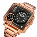 Чоловічий годинник Skmei 2025RG Rose Gold у квадратному корпусі з комбінованим циферблатом