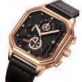 Чоловічий годинник Skmei 1963RG Rose-Gold з секундоміром та шкіряним ремінцем