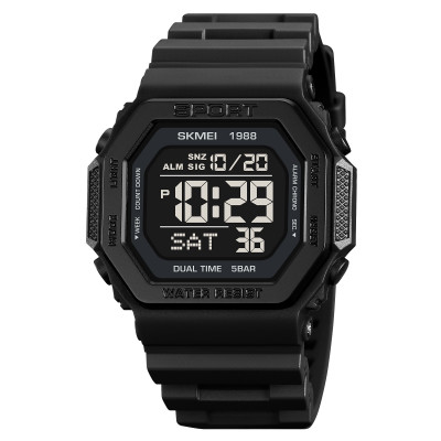 Чоловічий спортивний годинник Skmei 1988BK Black з електронним циферблатом та водозахистом 5 ATM